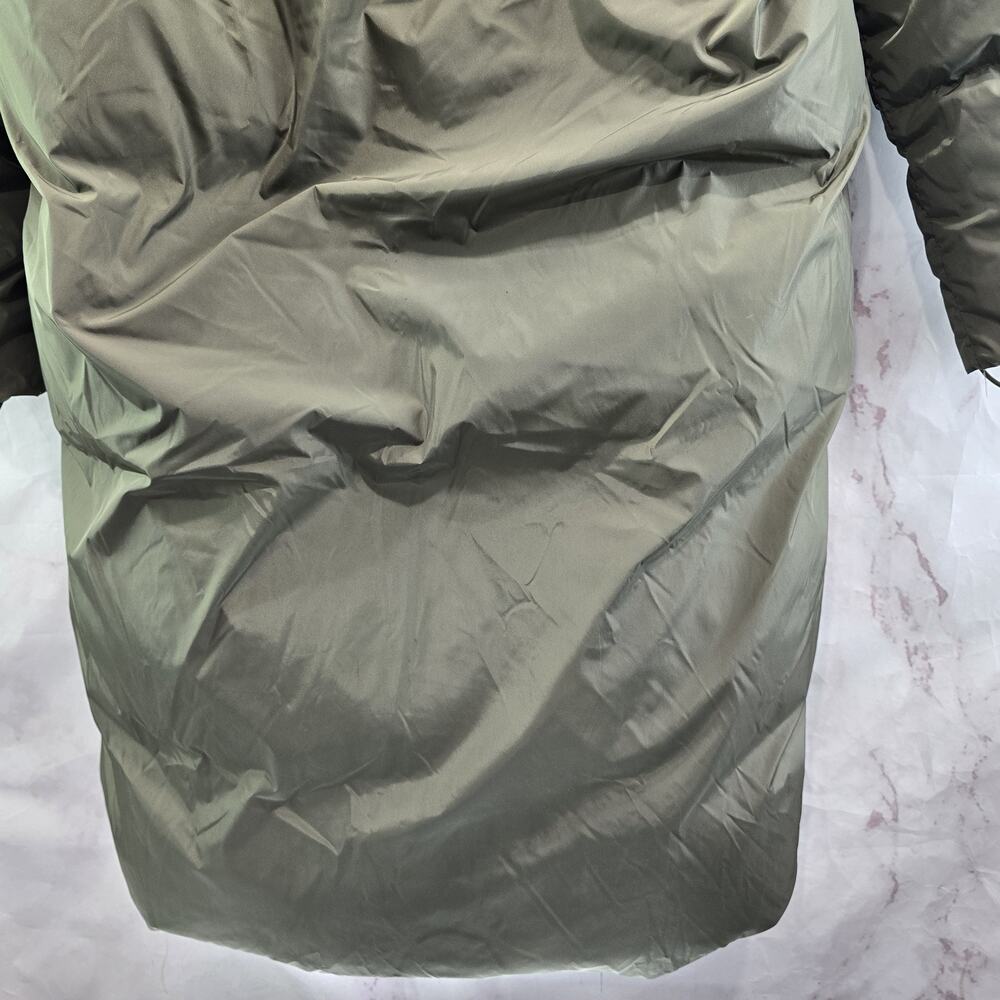 Jenni Kayne Down Coat Womens Medium Green Puffer Parka Hooded Long Midi - Picture 9 of 16